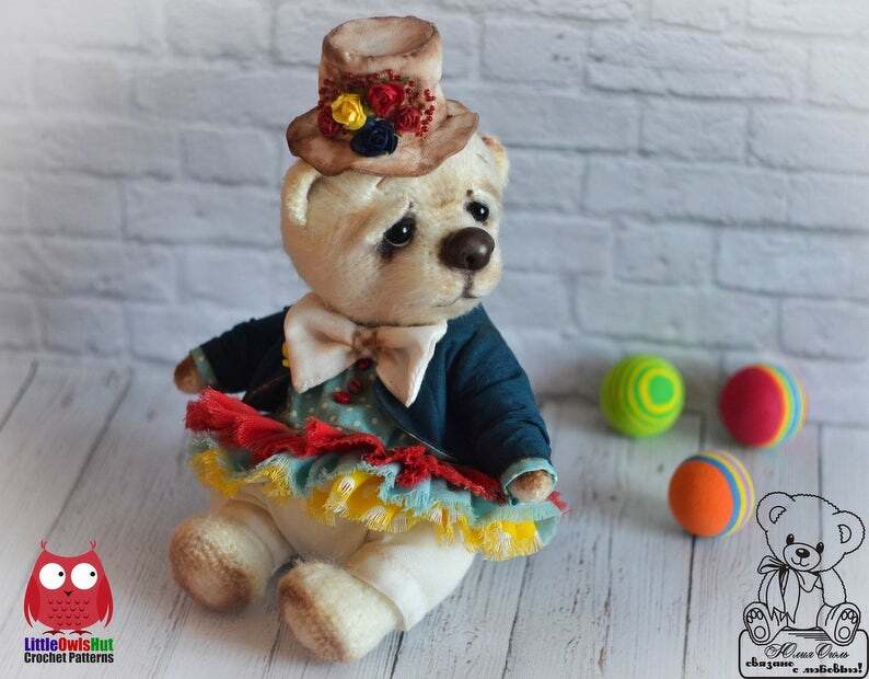 256 Crochet Pattern - Teddy Bear Oliver (no clothing) - Amigurumi soft toy PDF file by Ogol CP - Image 3