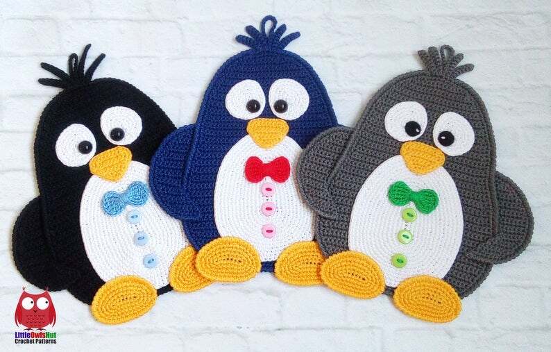 260 Crochet pattern - Penguin decor, potholder - Amigurumi PDF file by Zabelina CP - Image 3