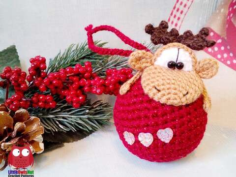 261 Moos or Reindeer on a bauble Knittoy CP
