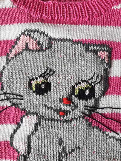 Strickanleitung Pullover Katze in 2 Größen