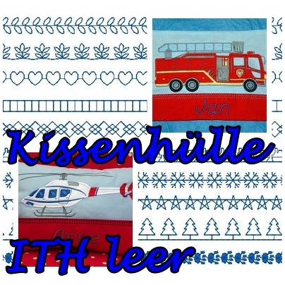 Kissenhülle leer für eigene Motive und Name ITH Stickdatei