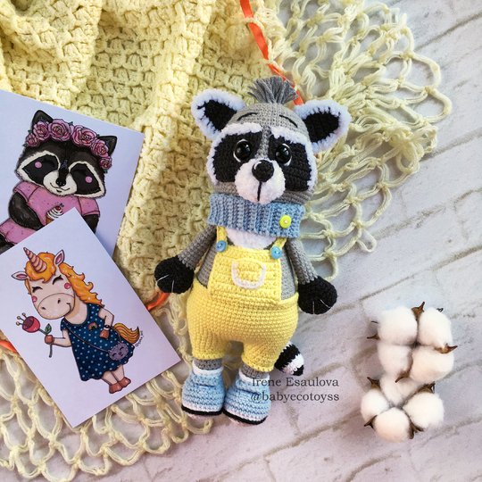 Crochet pattern Amigurumi Raccoon Max