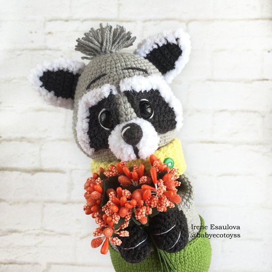 Crochet pattern Amigurumi Raccoon Max