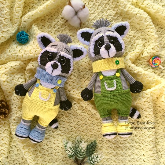 Crochet pattern Amigurumi Raccoon Max