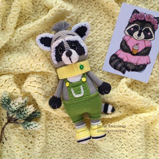 Crochet pattern Amigurumi Raccoon Max