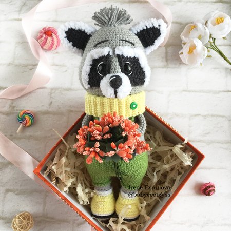 Crochet pattern Amigurumi Raccoon Max