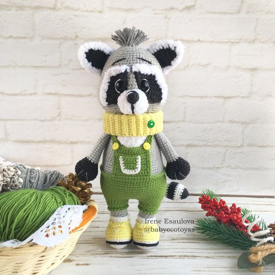 Crochet pattern Amigurumi Raccoon Max