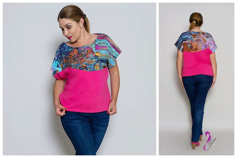 Asymmetrisches Kimono Shirt Schnittmuster von 34 - 56