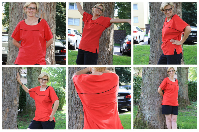 Asymmetrisches Kimono Shirt Schnittmuster von 34 - 56