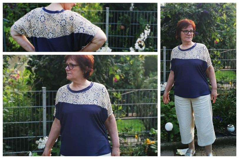 Asymmetrisches Kimono Shirt Schnittmuster von 34 - 56