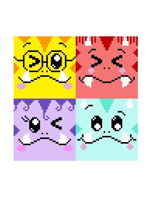 Häkelmuster *4 little Monsters 2 * Grafik für FM Decke od. Kissen