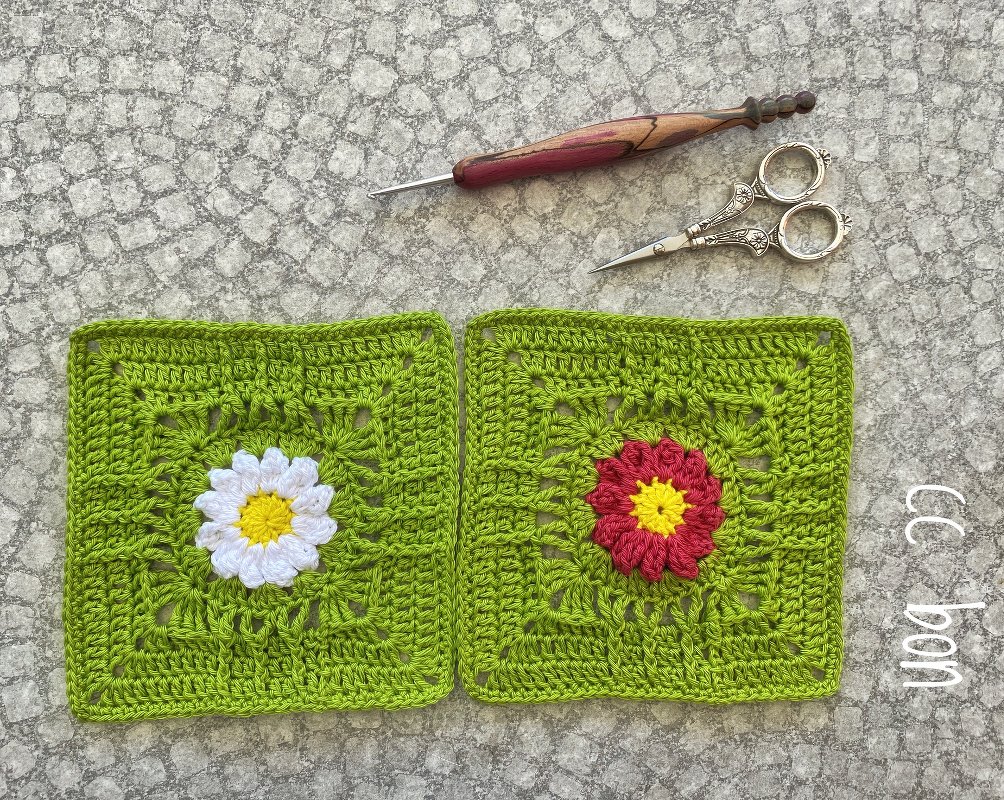 Anleitung Granny Square cc-Margerite