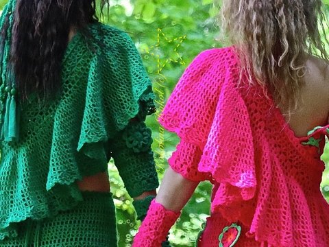 Anleitung Häkel Schulter Rüschen Kragen / Blume vom Waldes Rand