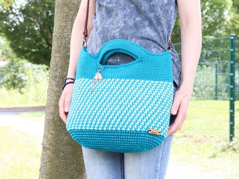 Shopper (Strandtasche), zweifarbig (Gr: 30 x 30 cm, 40 x 40 cm)