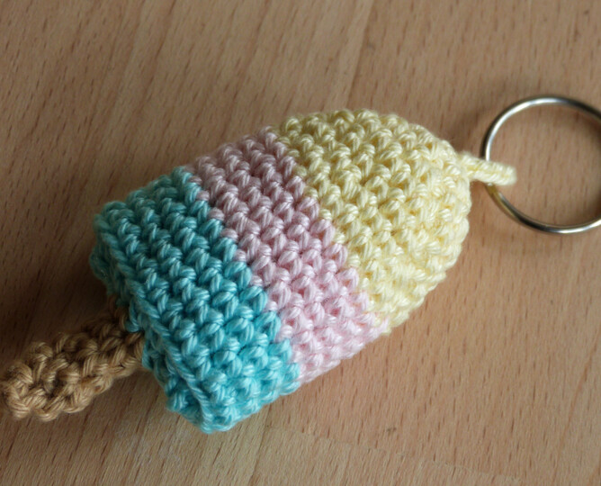 Häkelanleitung Schlüsselanhänger "Eis", 3 Modelle