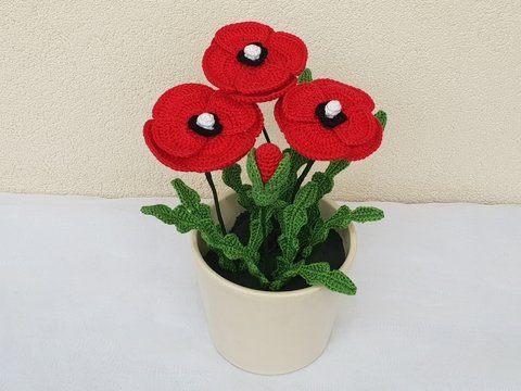 Mohnblume Häkelanleitung