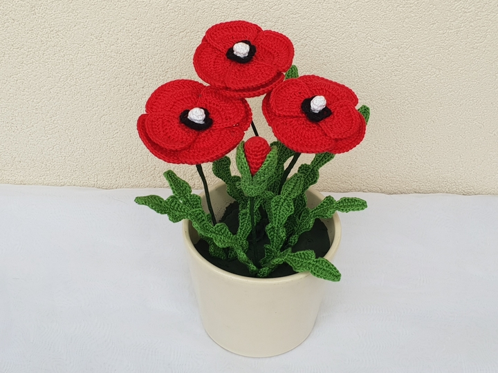 Mohnblume Häkelanleitung