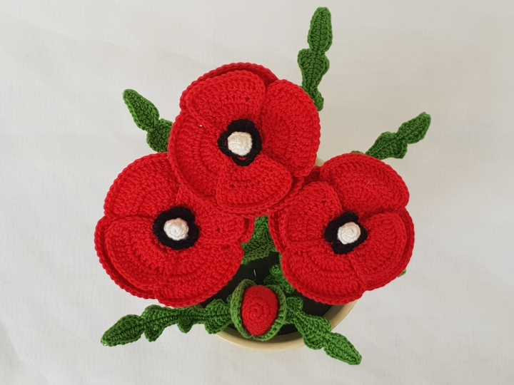 Mohnblume Häkelanleitung