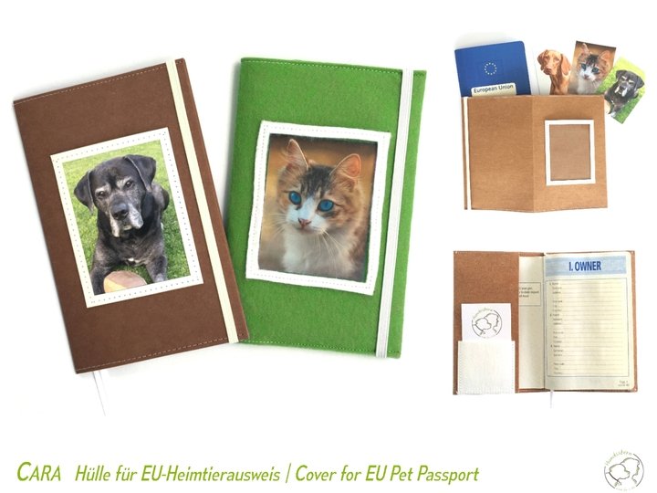CARA Cover for EU Pet Passport sewing pattern for non-fraying fabrics