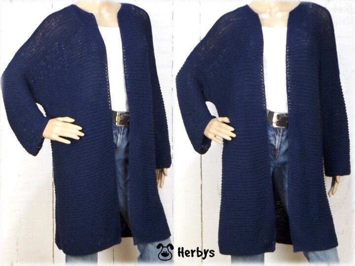 Strickanleitung Cardigan "Klassik-Blue"