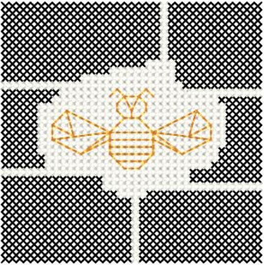 Zählvorlage: Kreuzstichmotiv "Tiere im Origami-Style"