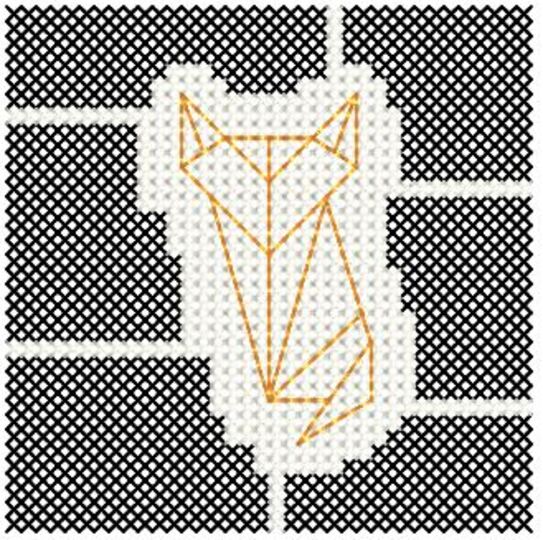 Zählvorlage: Kreuzstichmotiv "Tiere im Origami-Style"