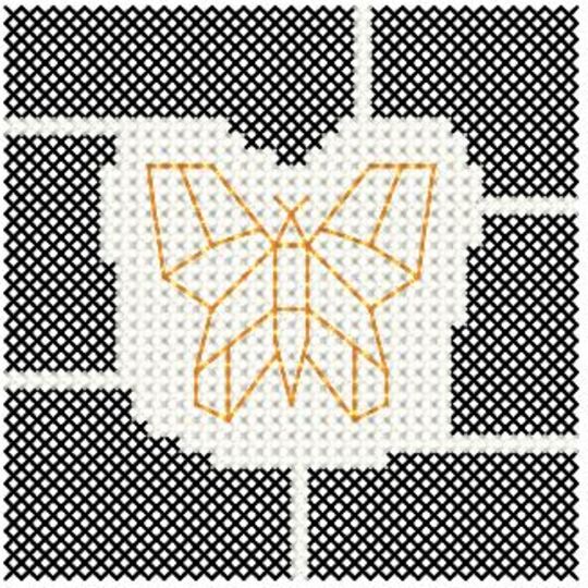 Zählvorlage: Kreuzstichmotiv "Tiere im Origami-Style"