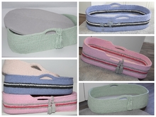 - LULLABY - Moseskorb häkeln, Babykorb, Babywiege, Babytrage, Babybett, mit Holzboden, jede Größe