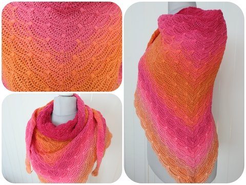 crochet pattern triangular shawl "Moments"