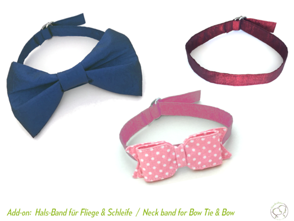 Neck band for dog bow tie or bow, Add-on sewing tutorial