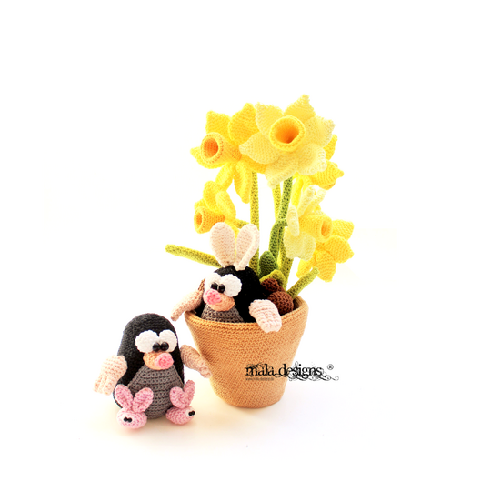 Maulwürfe mit Osterglocken