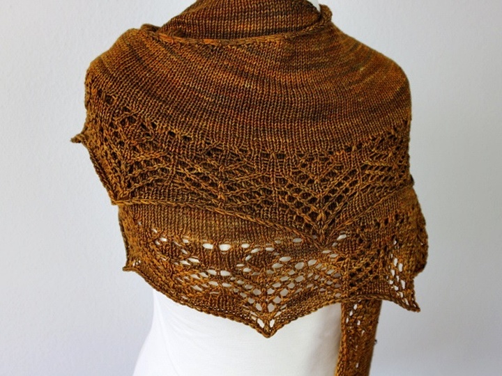 Strickanleitung halbrundes Tuch Willow - einfaches Tuch mit Lochmuster