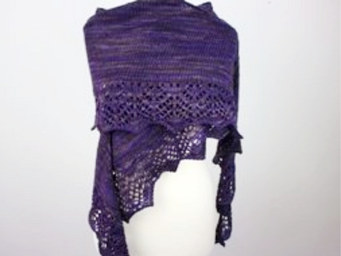 Strickanleitung halbrundes Tuch Willow - einfaches Tuch mit Lochmuster