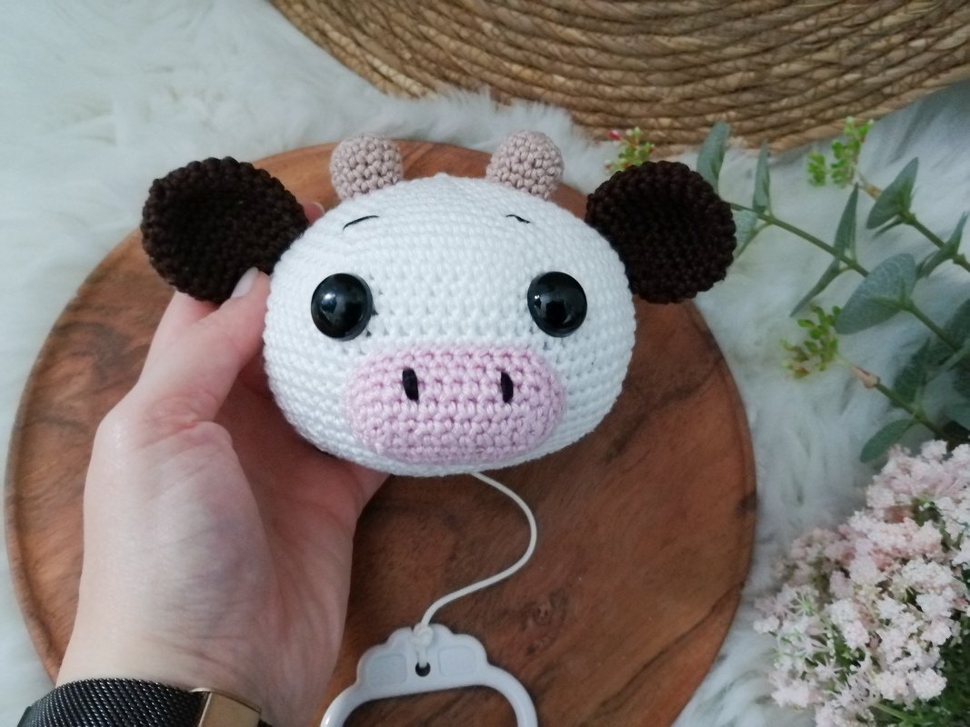 Crochet Pattern Cow Music Box, crochet Babytoy
