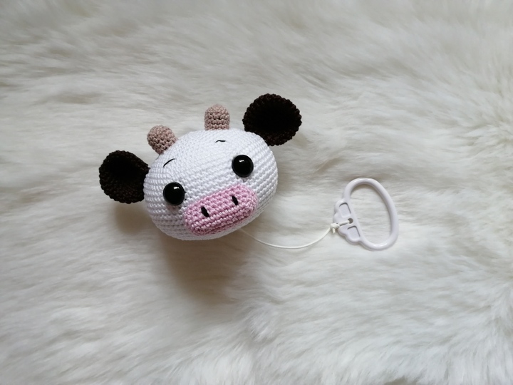 Häkelanleitung Kuh Spieluhr, Babyspielzeug häkeln