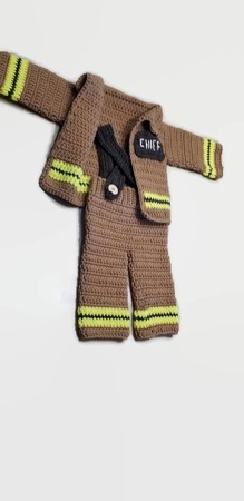 Crochet Pattern Baby 6 Months Fireman Jacket and Pants