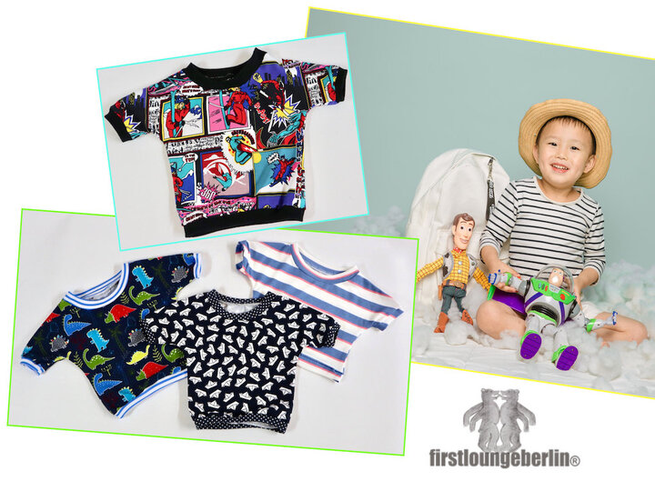EASY KIDS TEE Kinder Shirt Unisex T-Shirt Top Jerseytop Baby E-Book Schnittmuster & Nähanleitung - DIY Design von firstloungeberlin
