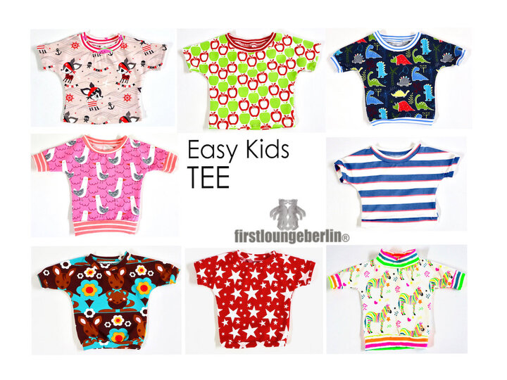 EASY KIDS TEE Kinder Shirt Unisex T-Shirt Top Jerseytop Baby E-Book Schnittmuster & Nähanleitung - DIY Design von firstloungeberlin