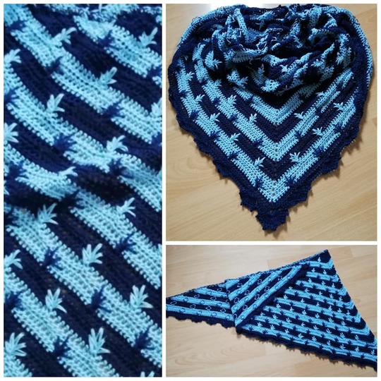 Häkelanleitung Dreieckstuch Blätterrauschen Schonilino