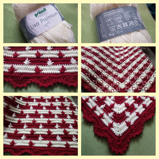 Häkelanleitung Dreieckstuch Blätterrauschen Schonilino