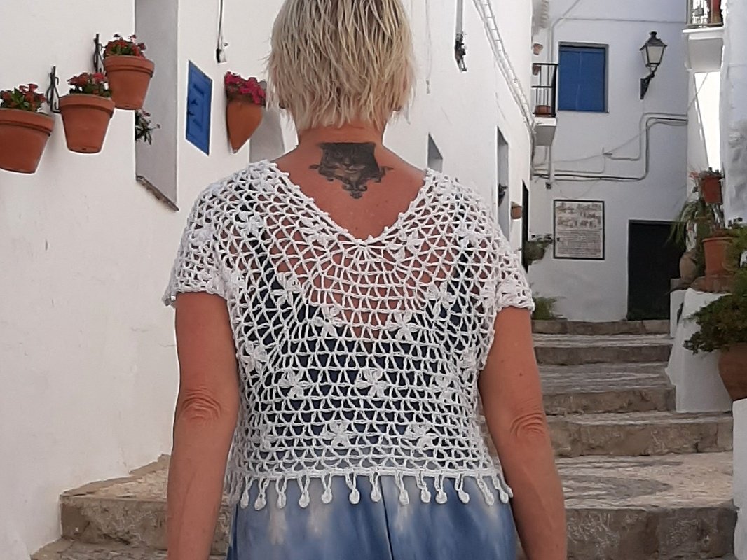 Häkelanleitung Shirt, Netzshirt, V-Ausschnitt, alle Größen! - Bild 3