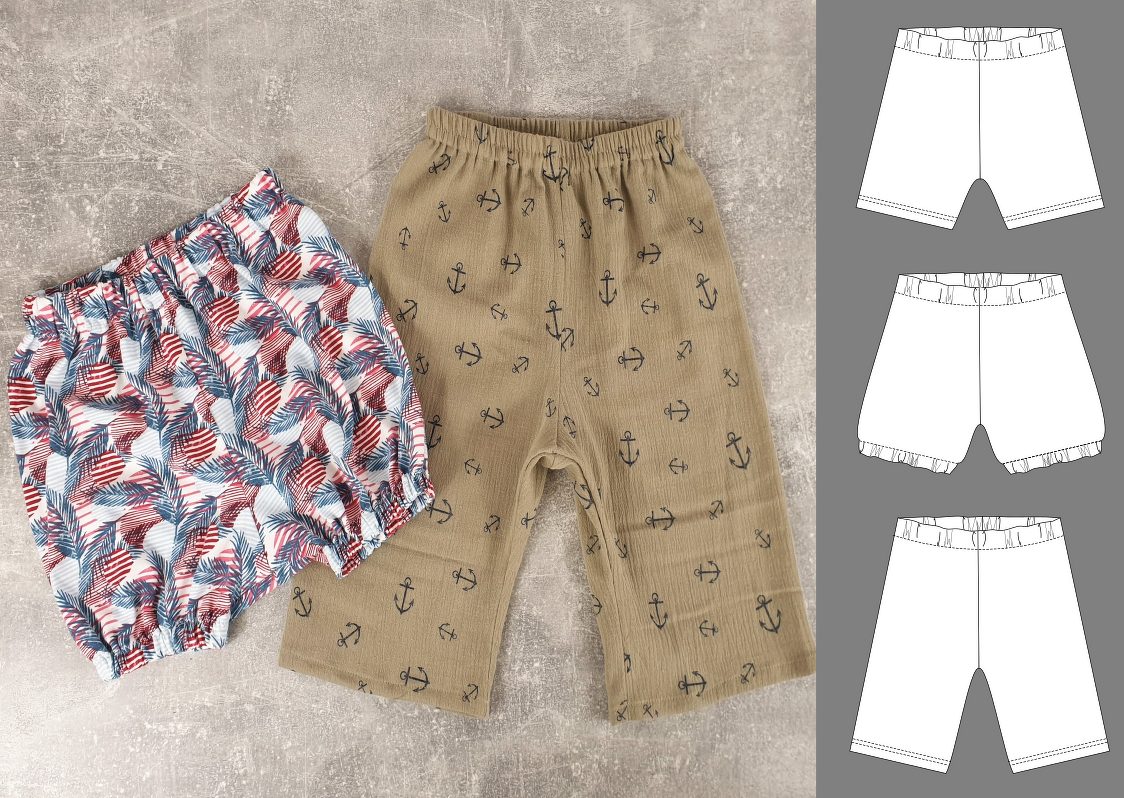 Lexi – Babyhose mit Gummizug, lockere Sommerhose (Gr. 50-98, A4+A0)