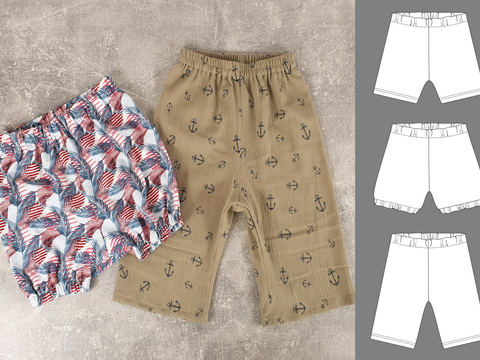 Lexi – Babyhose mit Gummizug, lockere Sommerhose (Gr. 50-98, A4+A0)