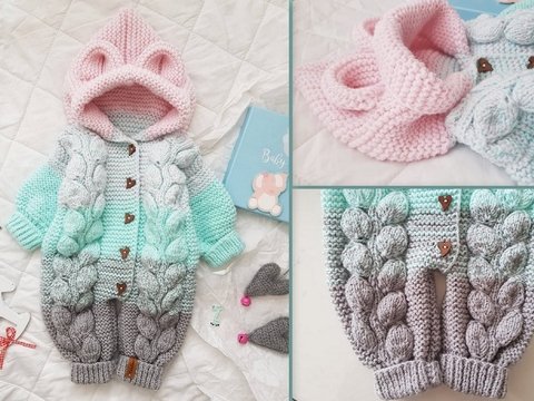 Strickanleitung Leafoverall, onesize 0-6 Monate