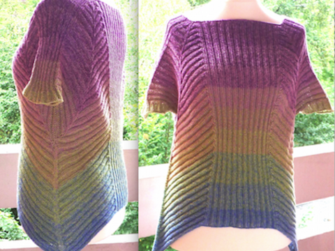 Ripperia - Kurzarmpulli aus einem Farbverlaufsbobbel