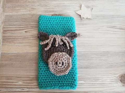 Handytasche Esel häkeln **für alle gängigen Smartphones