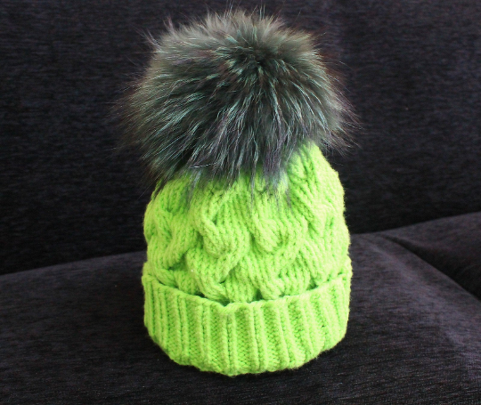 Pattern Winter Cable Knit Hat - Image 4