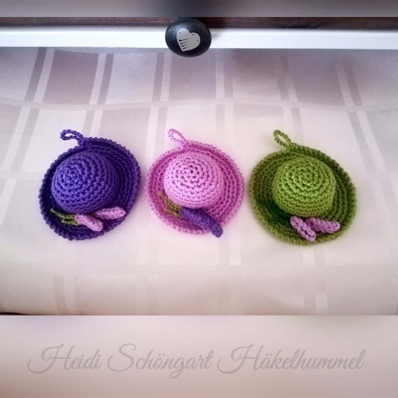 Lavendel Dufthütchen-Nadelkissen, Duftkissen, Duftsäckchen, Häkelanleitung - Bild 3