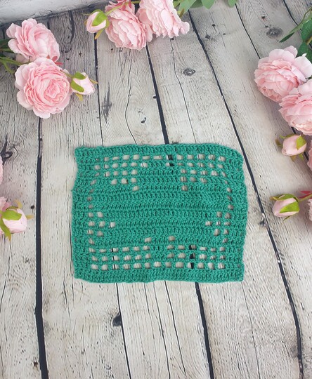Pattern Marple Leaf Filet Crochet granny Square