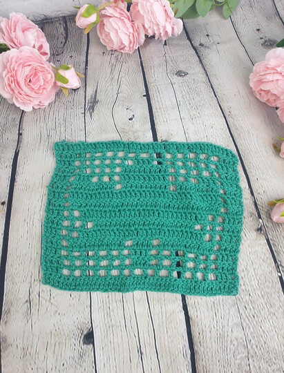 Pattern Marple Leaf Filet Crochet granny Square